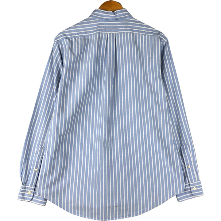 Ralph Lauren CUSTOM FIT long sleeve button down striped shirt men's size L cotton Blue type light blue Vintage Second Hand