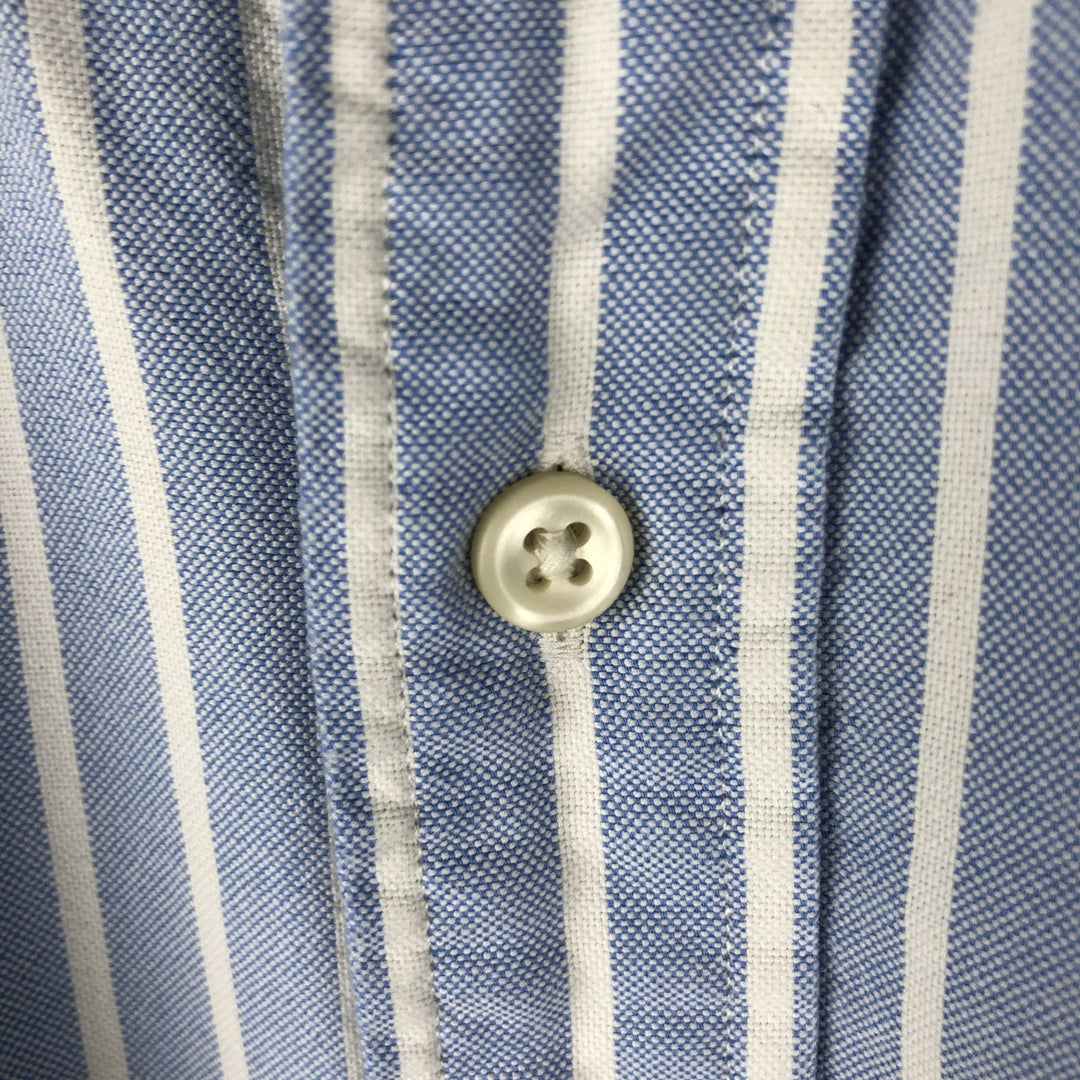 Ralph Lauren CUSTOM FIT long sleeve button down striped shirt men's size L cotton Blue type light blue Vintage Second Hand