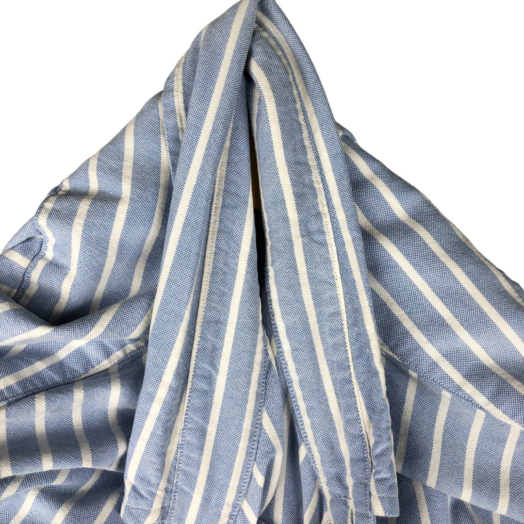 Ralph Lauren CUSTOM FIT long sleeve button down striped shirt men's size L cotton Blue type light blue Vintage Second Hand