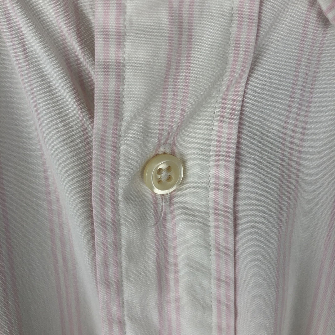 Ralph Lauren long sleeve button down striped shirt, men's XL size cotton pink type Vintage Second Hand