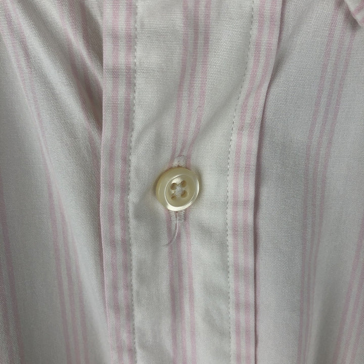 Ralph Lauren long sleeve button down striped shirt, men's XL size cotton pink type Vintage Second Hand
