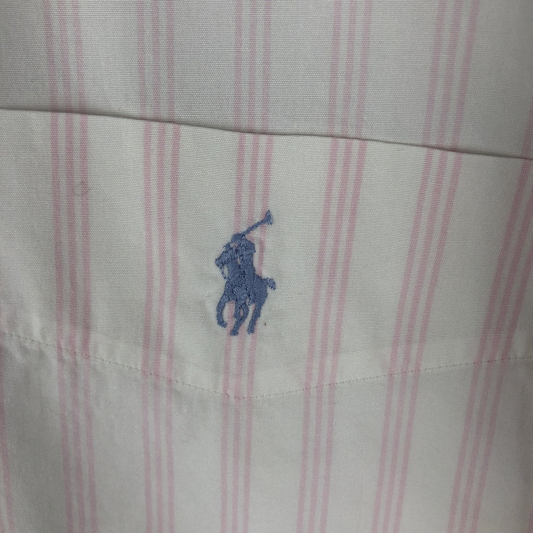 Ralph Lauren long sleeve button down striped shirt, men's XL size cotton pink type Vintage Second Hand