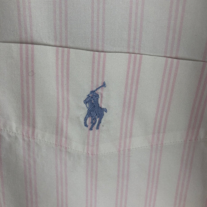 Ralph Lauren long sleeve button down striped shirt, men's XL size cotton pink type Vintage Second Hand