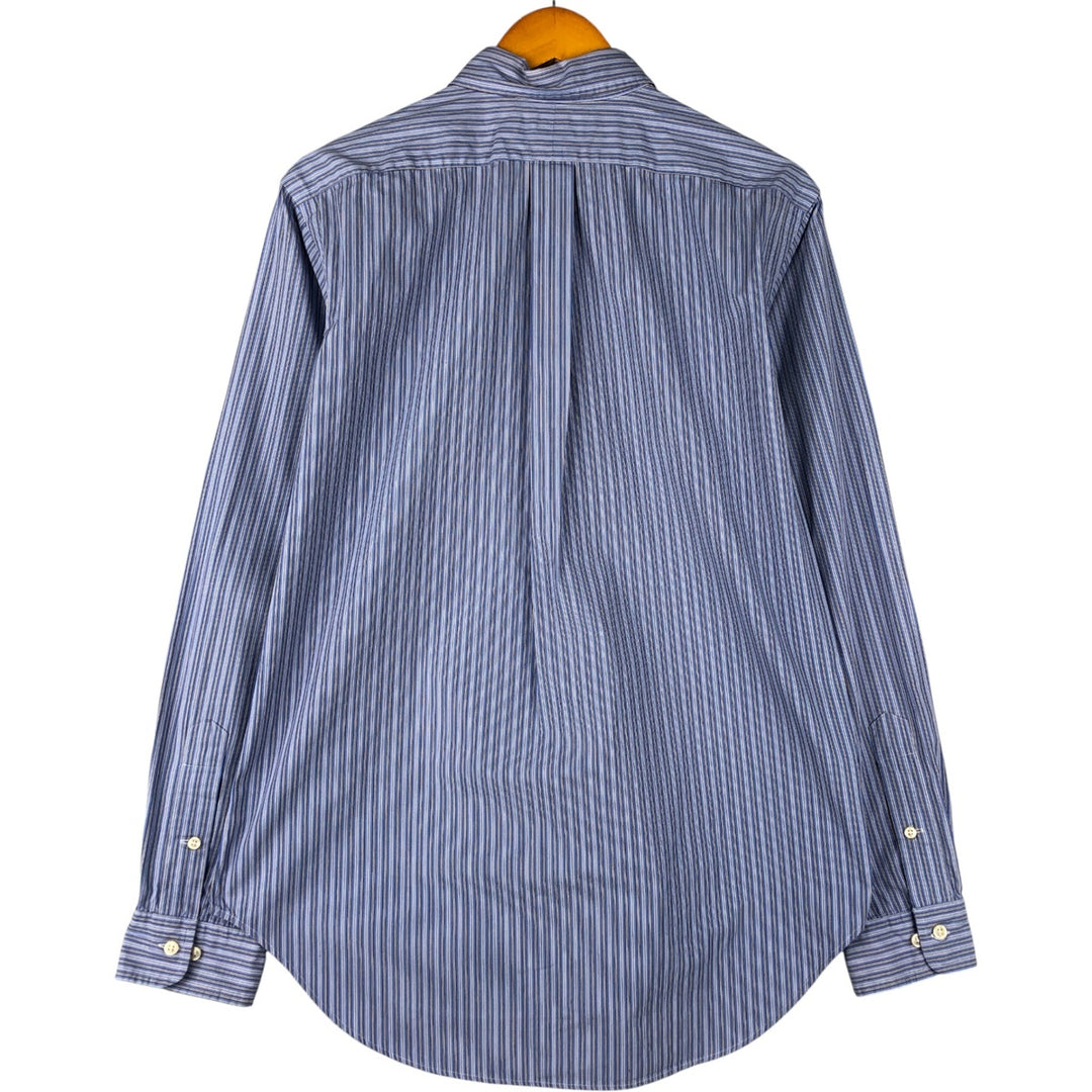 Ralph Lauren Classic Fit Long Sleeve Button Down Striped Shirt, Men's M cotton blue type Vintage Second Hand
