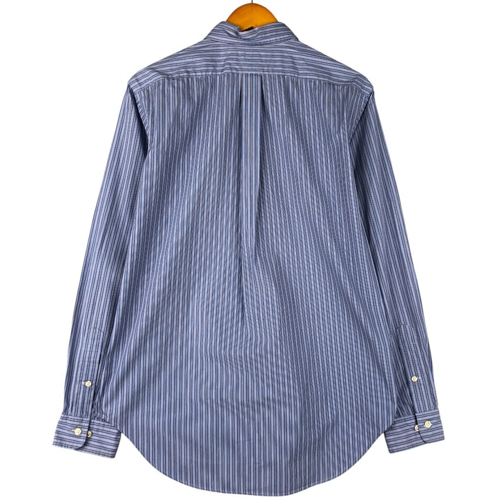 Ralph Lauren Classic Fit Long Sleeve Button Down Striped Shirt, Men's M cotton blue type Vintage Second Hand