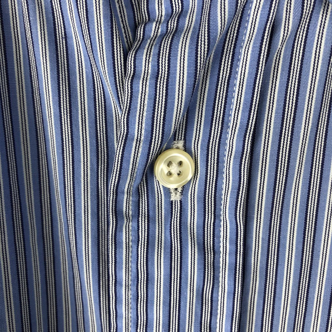 Ralph Lauren Classic Fit Long Sleeve Button Down Striped Shirt, Men's M cotton blue type Vintage Second Hand