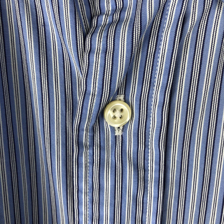 Ralph Lauren Classic Fit Long Sleeve Button Down Striped Shirt, Men's M cotton blue type Vintage Second Hand