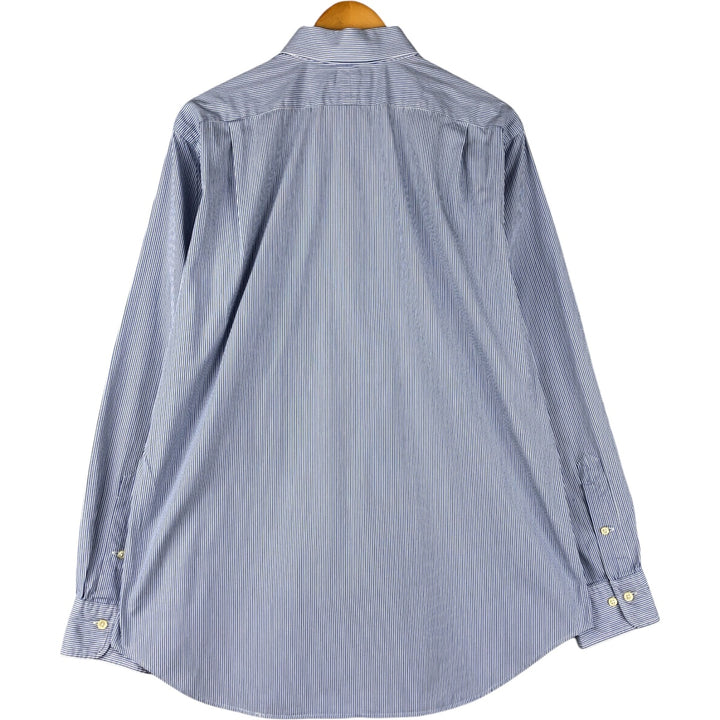 Ralph Lauren POLO by Ralph Lauren REGENT CLASSIC FIT long-sleeved wide-collar striped shirt, men's size L cotton blue type Vintage Second Hand