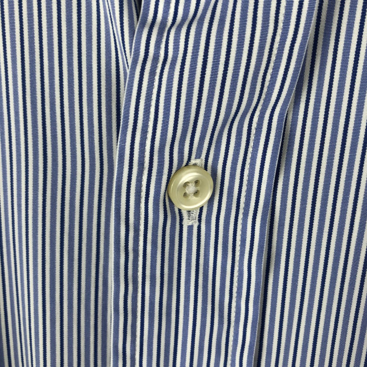 Ralph Lauren POLO by Ralph Lauren REGENT CLASSIC FIT long-sleeved wide-collar striped shirt, men's size L cotton blue type Vintage Second Hand