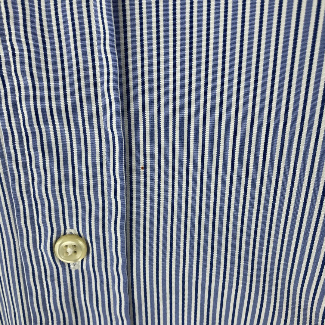 Ralph Lauren POLO by Ralph Lauren REGENT CLASSIC FIT long-sleeved wide-collar striped shirt, men's size L cotton blue type Vintage Second Hand