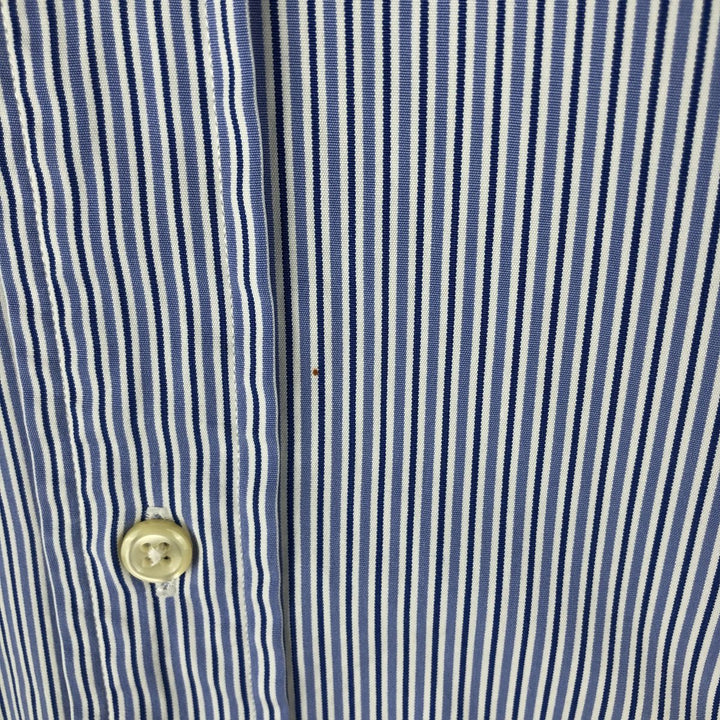 Ralph Lauren POLO by Ralph Lauren REGENT CLASSIC FIT long-sleeved wide-collar striped shirt, men's size L cotton blue type Vintage Second Hand