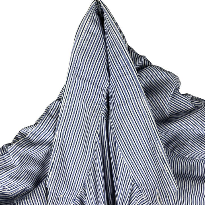 Ralph Lauren POLO by Ralph Lauren REGENT CLASSIC FIT long-sleeved wide-collar striped shirt, men's size L cotton blue type Vintage Second Hand