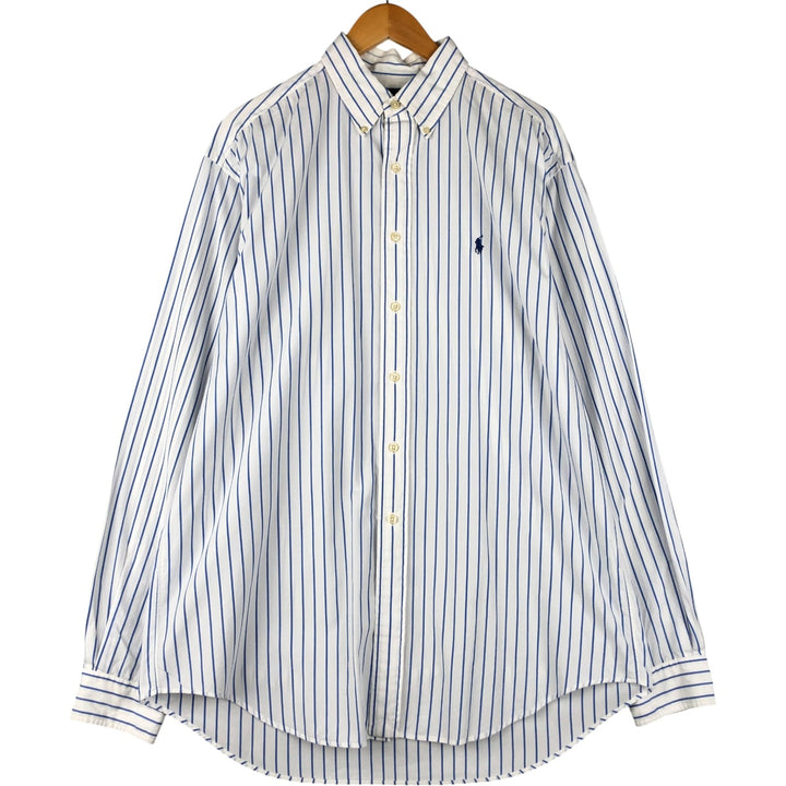 Ralph Lauren YARMOUTH Long Sleeve Button-Down Striped Shirt, Size 16, 1 cotton white type Vintage Second Hand