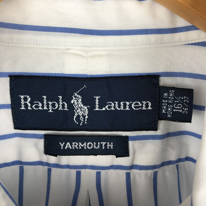 Ralph Lauren YARMOUTH Long Sleeve Button-Down Striped Shirt, Size 16, 1 cotton white type Vintage Second Hand
