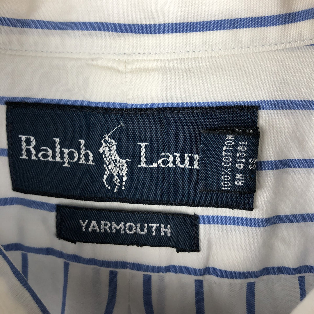 Ralph Lauren YARMOUTH Long Sleeve Button-Down Striped Shirt, Size 16, 1 cotton white type Vintage Second Hand