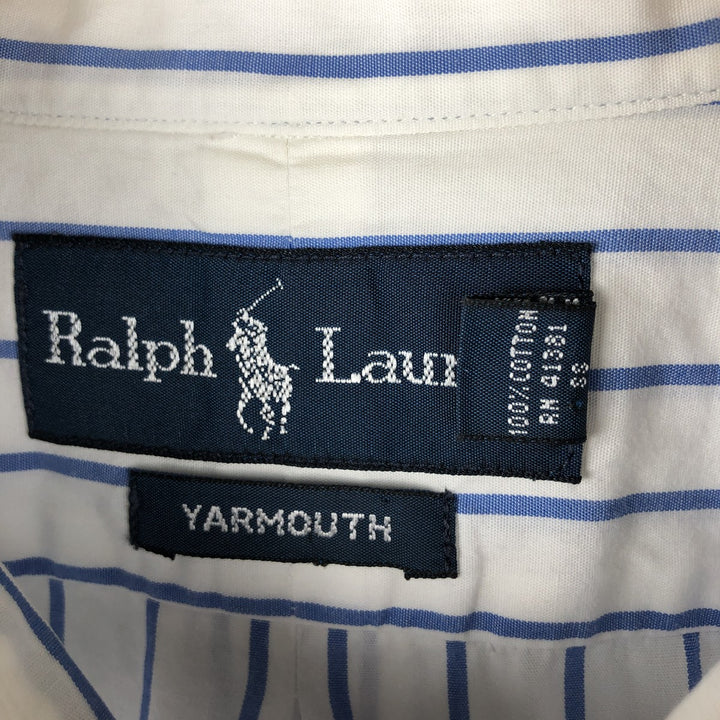 Ralph Lauren YARMOUTH Long Sleeve Button-Down Striped Shirt, Size 16, 1 cotton white type Vintage Second Hand
