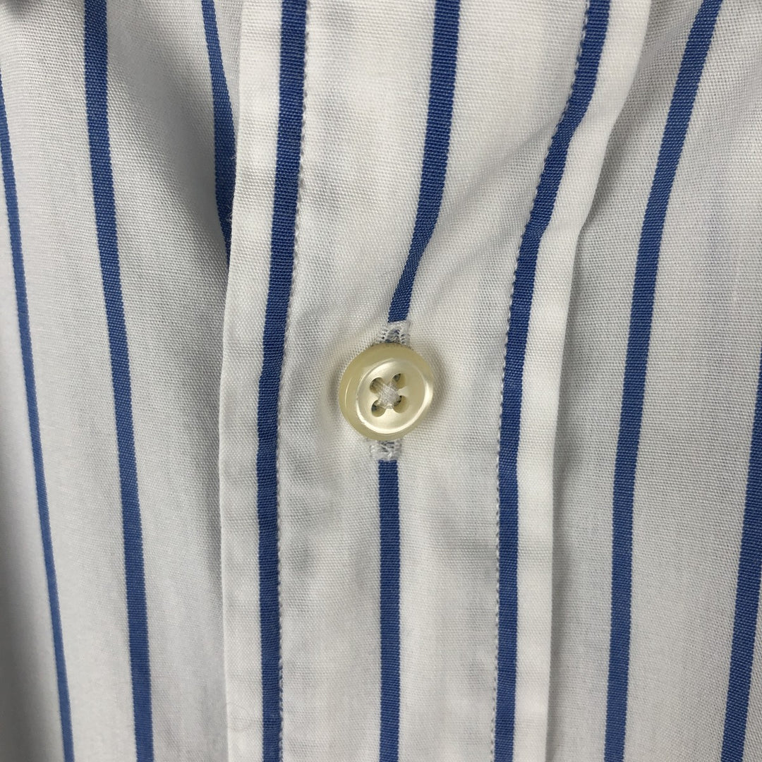 Ralph Lauren YARMOUTH Long Sleeve Button-Down Striped Shirt, Size 16, 1 cotton white type Vintage Second Hand