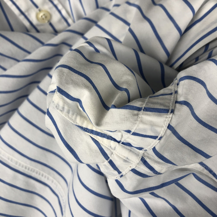 Ralph Lauren YARMOUTH Long Sleeve Button-Down Striped Shirt, Size 16, 1 cotton white type Vintage Second Hand