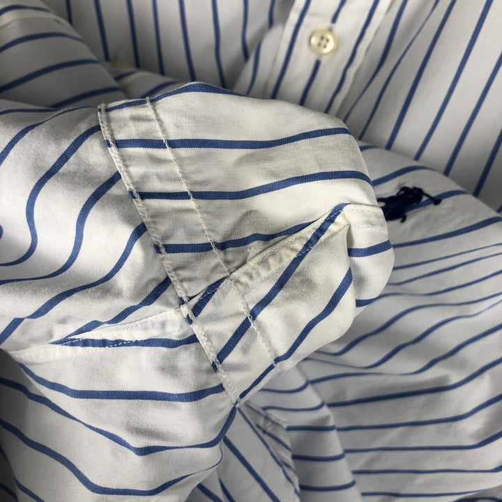Ralph Lauren YARMOUTH Long Sleeve Button-Down Striped Shirt, Size 16, 1 cotton white type Vintage Second Hand