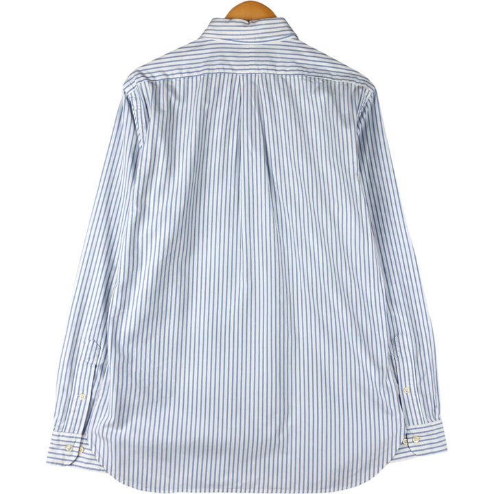 Ralph Lauren long sleeve button down striped shirt, men's size L cotton Blue type light blue Vintage Second Hand