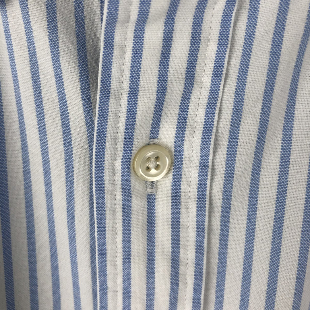 Ralph Lauren long sleeve button down striped shirt, men's size L cotton Blue type light blue Vintage Second Hand