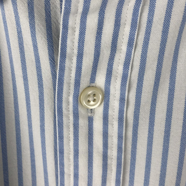 Ralph Lauren long sleeve button down striped shirt, men's size L cotton Blue type light blue Vintage Second Hand