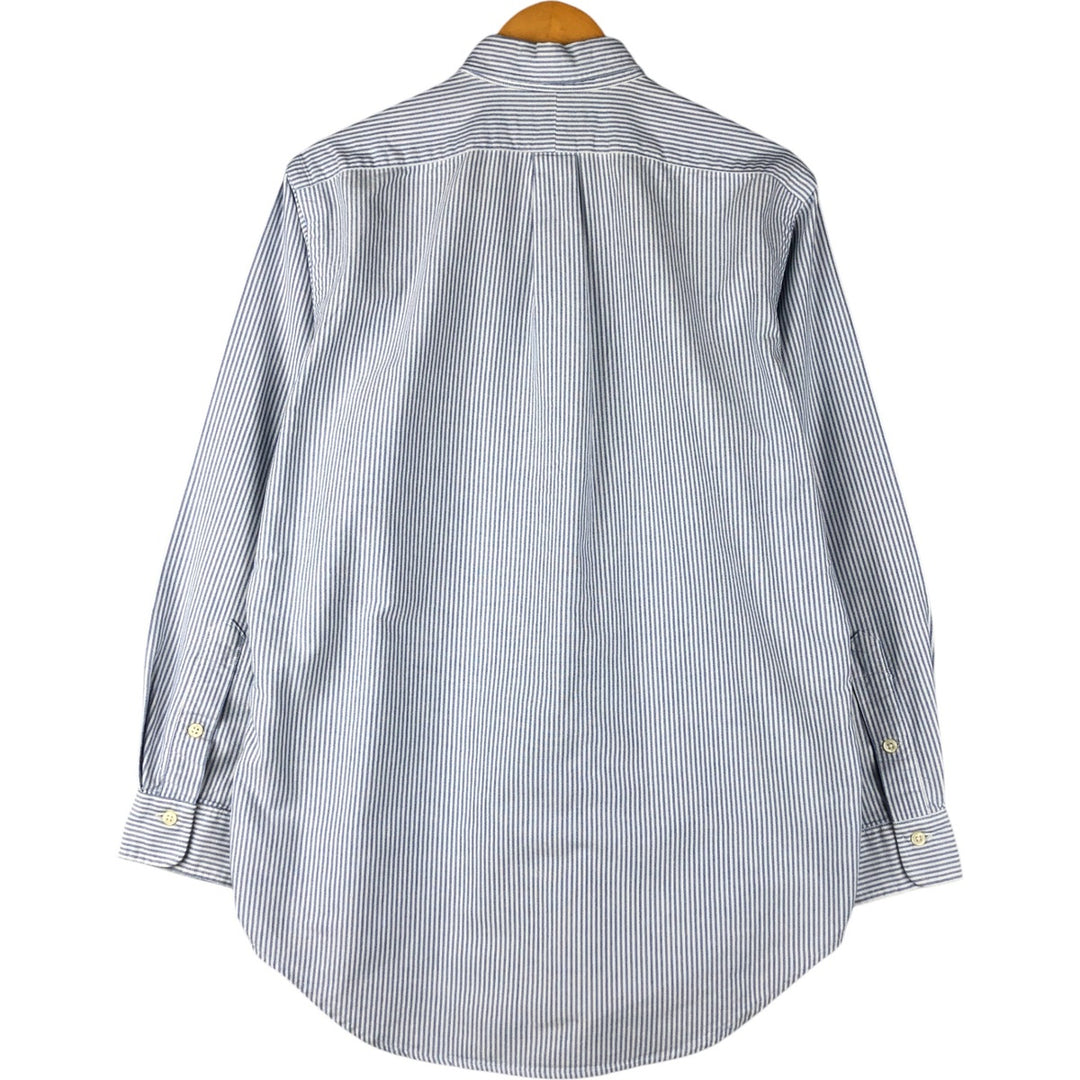 Ralph Lauren POLO by Ralph Lauren long-sleeved button-down striped shirt, made in Canada, men's size M cotton blue type Vintage Second Hand