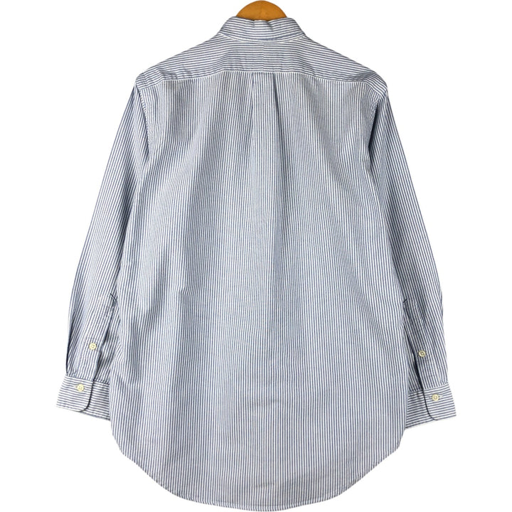 Ralph Lauren POLO by Ralph Lauren long-sleeved button-down striped shirt, made in Canada, men's size M cotton blue type Vintage Second Hand