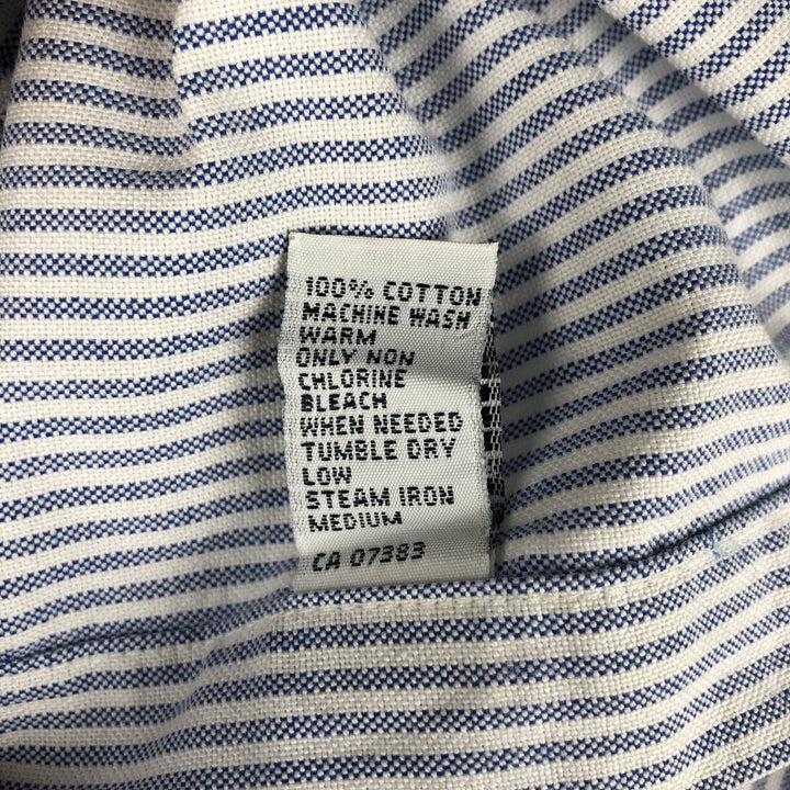 Ralph Lauren POLO by Ralph Lauren long-sleeved button-down striped shirt, made in Canada, men's size M cotton blue type Vintage Second Hand