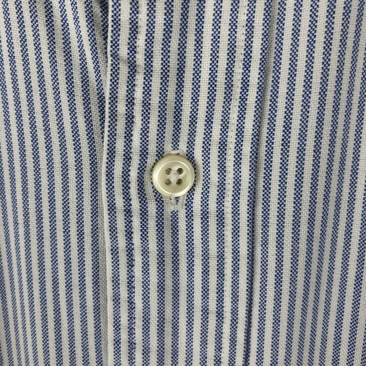 Ralph Lauren POLO by Ralph Lauren long-sleeved button-down striped shirt, made in Canada, men's size M cotton blue type Vintage Second Hand