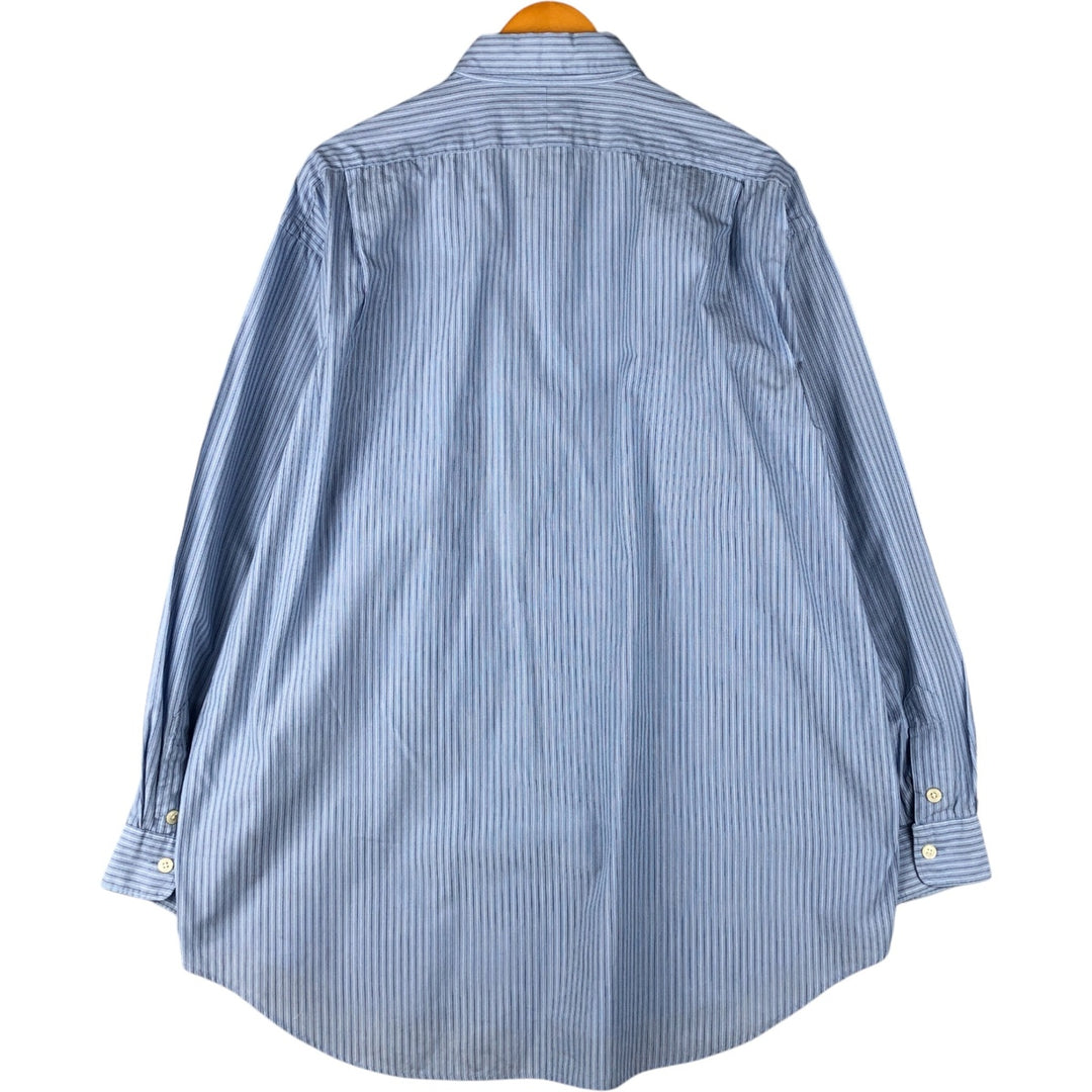 Ralph Lauren POLO by Ralph Lauren CRANE long-sleeved striped shirt, men's size XL cotton Blue type light blue Vintage Second Hand