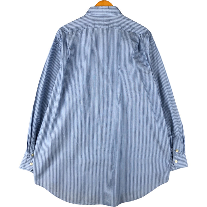 Ralph Lauren POLO by Ralph Lauren CRANE long-sleeved striped shirt, men's size XL cotton Blue type light blue Vintage Second Hand