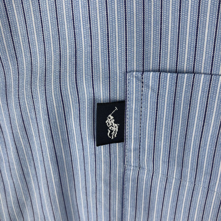 Ralph Lauren POLO by Ralph Lauren CRANE long-sleeved striped shirt, men's size XL cotton Blue type light blue Vintage Second Hand