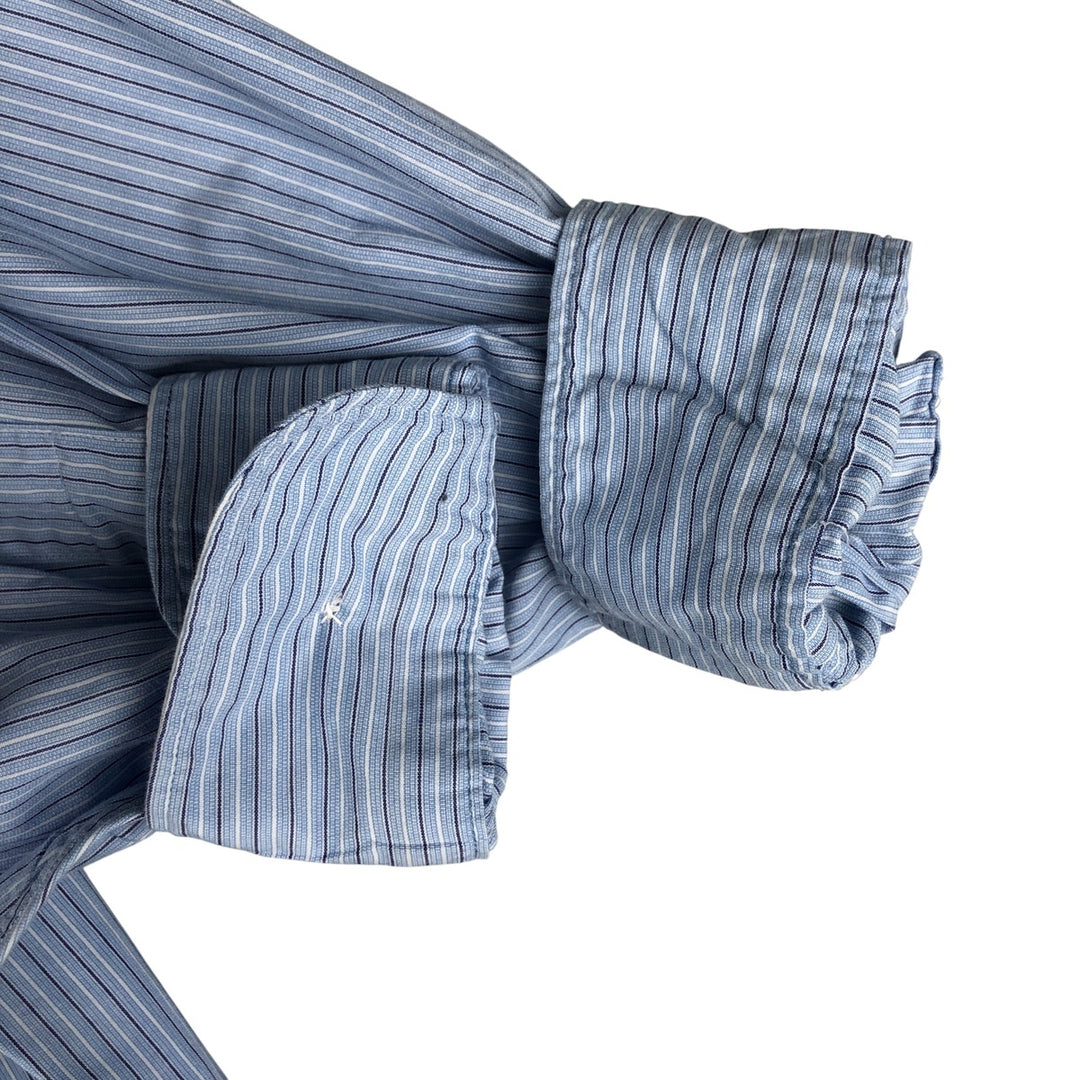 Ralph Lauren POLO by Ralph Lauren CRANE long-sleeved striped shirt, men's size XL cotton Blue type light blue Vintage Second Hand