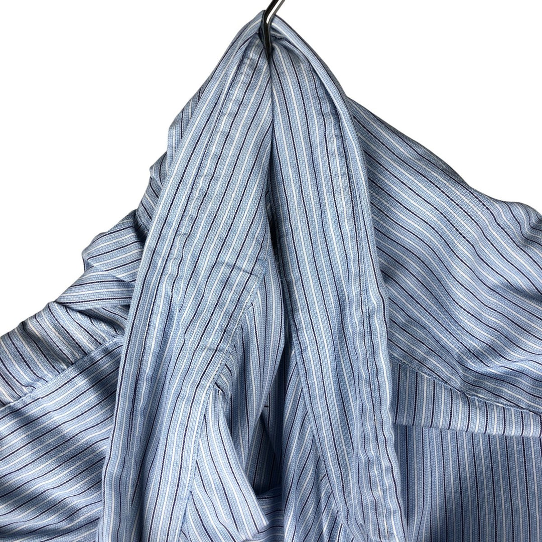 Ralph Lauren POLO by Ralph Lauren CRANE long-sleeved striped shirt, men's size XL cotton Blue type light blue Vintage Second Hand