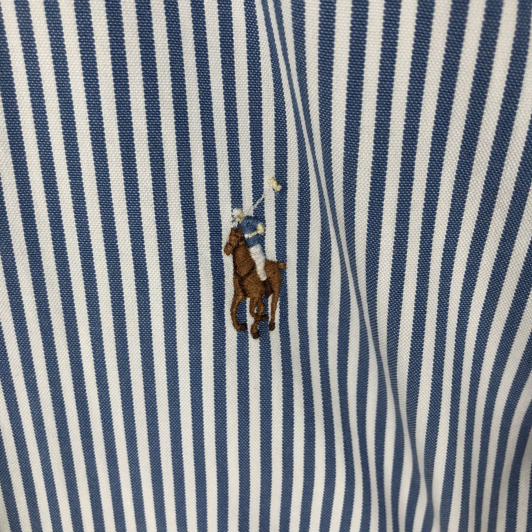 Ralph Lauren YARMOUTH Long Sleeve Button-Down Striped Shirt, Men's Size L cotton blue type Vintage Second Hand