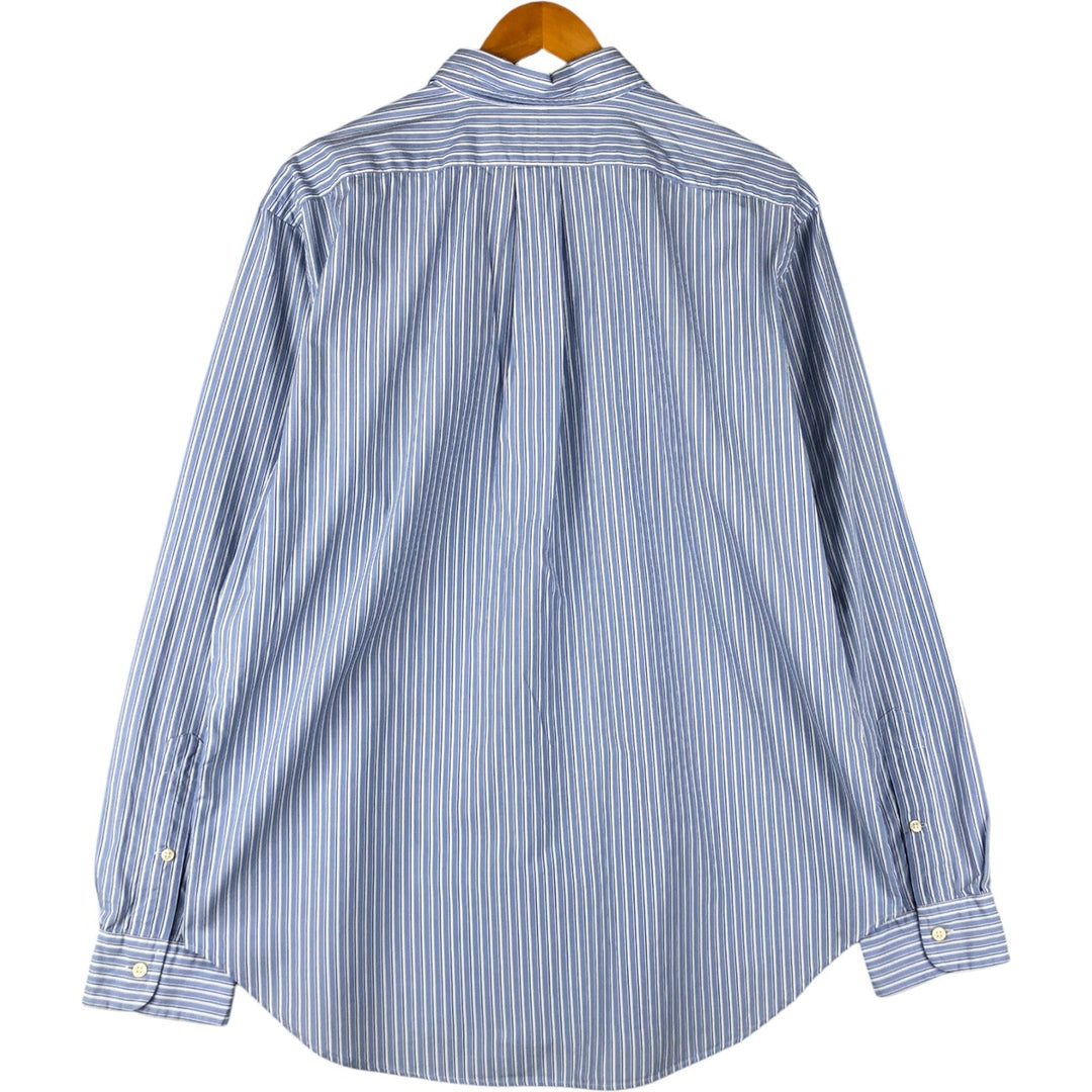 Ralph Lauren Classic Fit Long Sleeve Button Down Striped Shirt, Men's Size L cotton Blue type light blue Vintage Second Hand