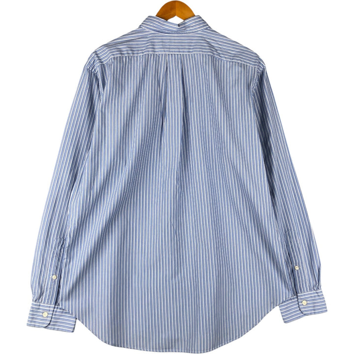 Ralph Lauren Classic Fit Long Sleeve Button Down Striped Shirt, Men's Size L cotton Blue type light blue Vintage Second Hand