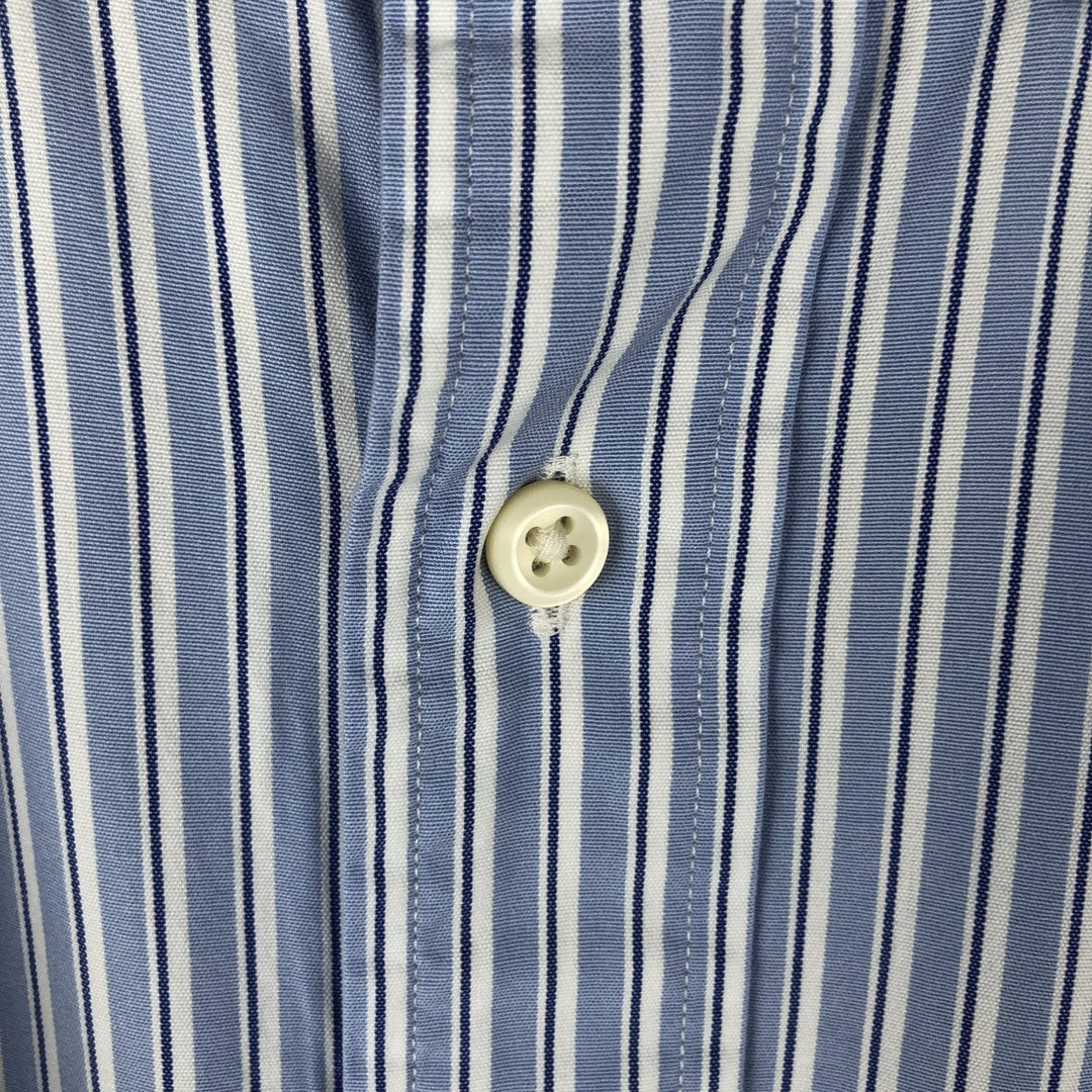 Ralph Lauren Classic Fit Long Sleeve Button Down Striped Shirt, Men's Size L cotton Blue type light blue Vintage Second Hand