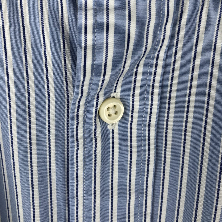 Ralph Lauren Classic Fit Long Sleeve Button Down Striped Shirt, Men's Size L cotton Blue type light blue Vintage Second Hand