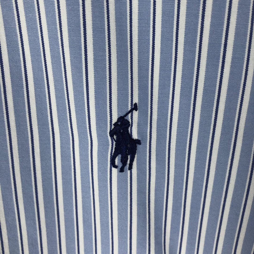 Ralph Lauren Classic Fit Long Sleeve Button Down Striped Shirt, Men's Size L cotton Blue type light blue Vintage Second Hand