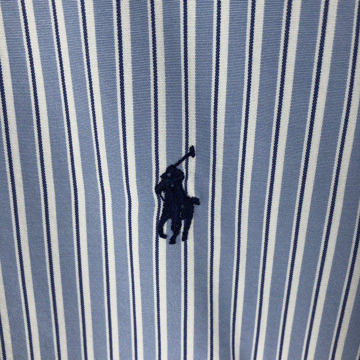 Ralph Lauren Classic Fit Long Sleeve Button Down Striped Shirt, Men's Size L cotton Blue type light blue Vintage Second Hand