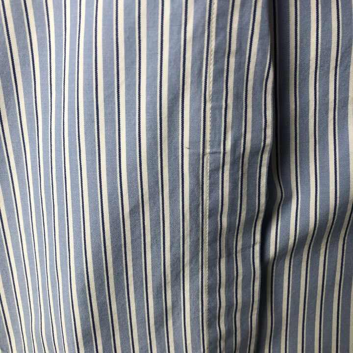 Ralph Lauren Classic Fit Long Sleeve Button Down Striped Shirt, Men's Size L cotton Blue type light blue Vintage Second Hand