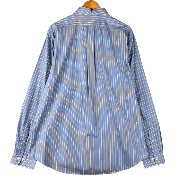 Ralph Lauren CUSTOM FIT long sleeve button down striped shirt men's XL size cotton Blue type light blue Vintage Second Hand