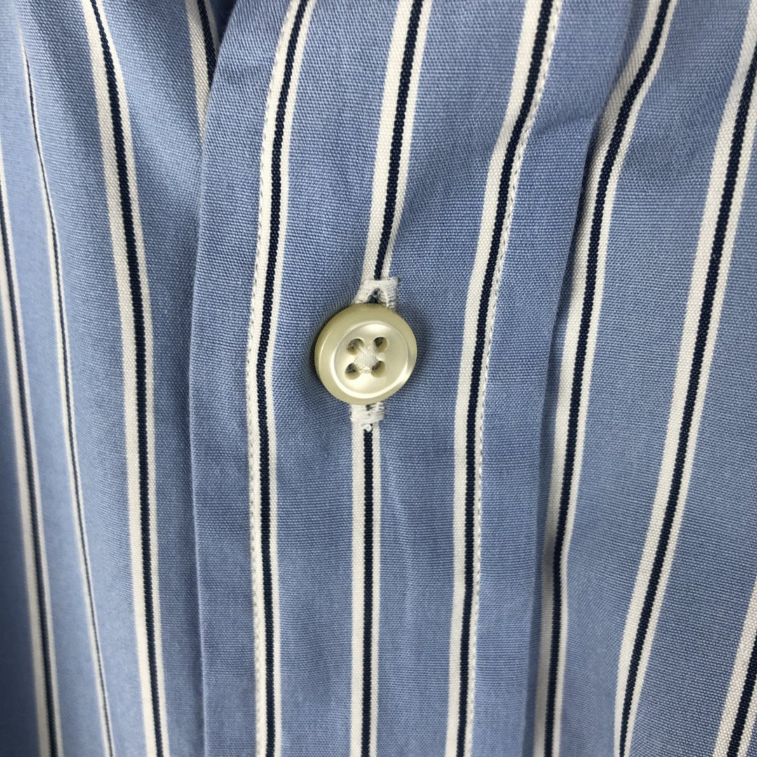 Ralph Lauren CUSTOM FIT long sleeve button down striped shirt men's XL size cotton Blue type light blue Vintage Second Hand