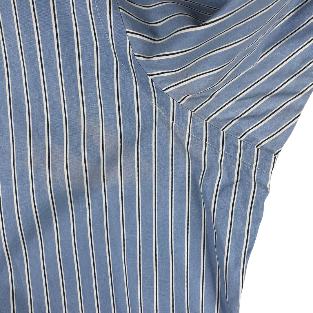 Ralph Lauren CUSTOM FIT long sleeve button down striped shirt men's XL size cotton Blue type light blue Vintage Second Hand