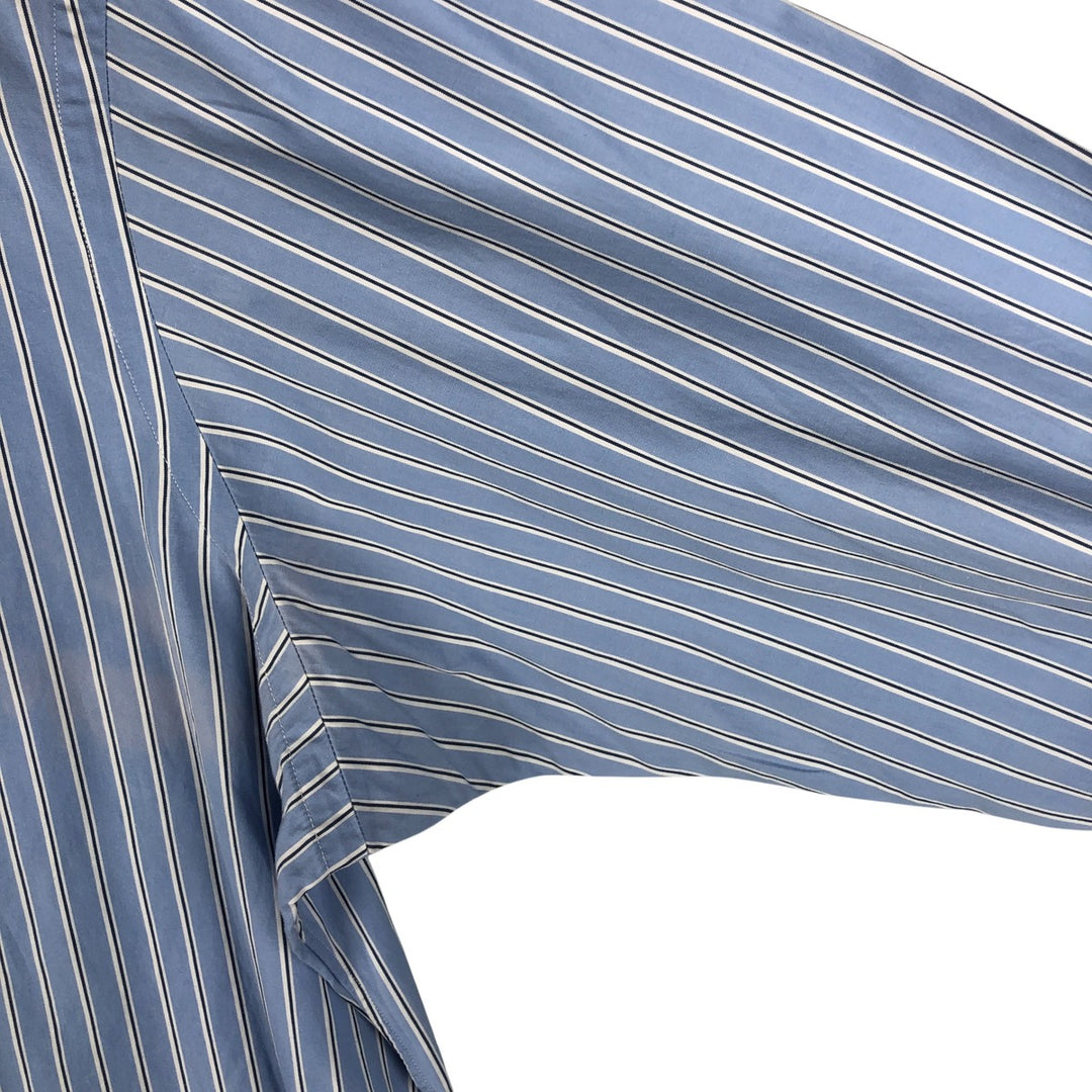 Ralph Lauren CUSTOM FIT long sleeve button down striped shirt men's XL size cotton Blue type light blue Vintage Second Hand