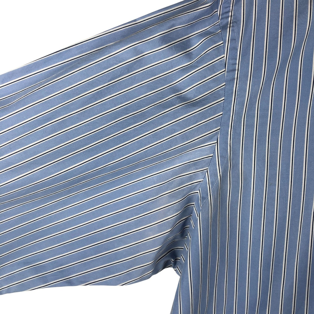 Ralph Lauren CUSTOM FIT long sleeve button down striped shirt men's XL size cotton Blue type light blue Vintage Second Hand