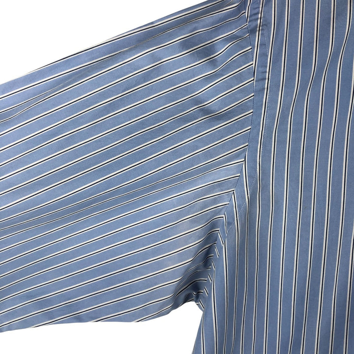 Ralph Lauren CUSTOM FIT long sleeve button down striped shirt men's XL size cotton Blue type light blue Vintage Second Hand