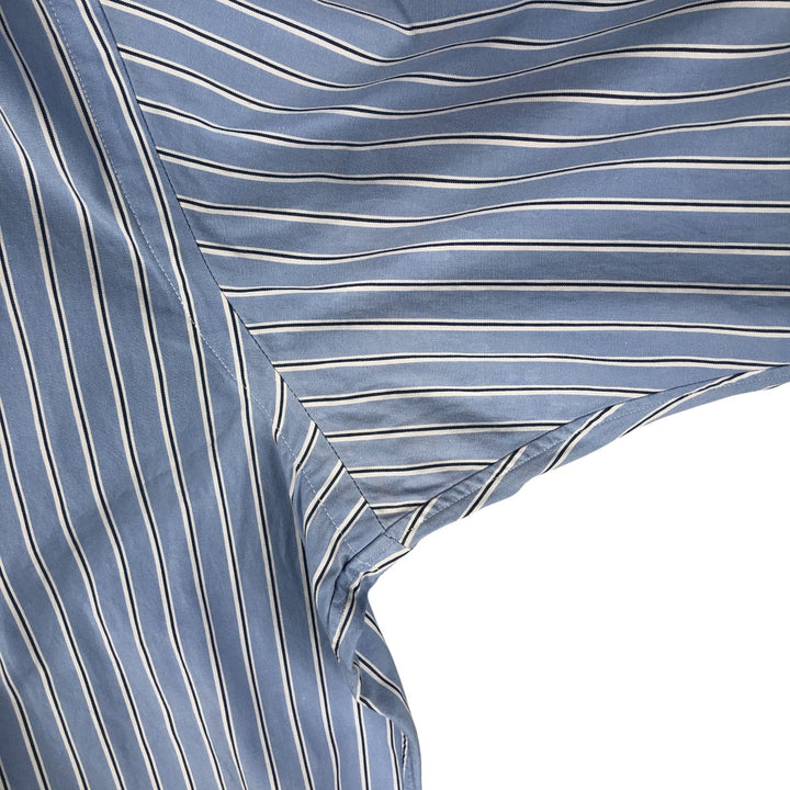 Ralph Lauren CUSTOM FIT long sleeve button down striped shirt men's XL size cotton Blue type light blue Vintage Second Hand